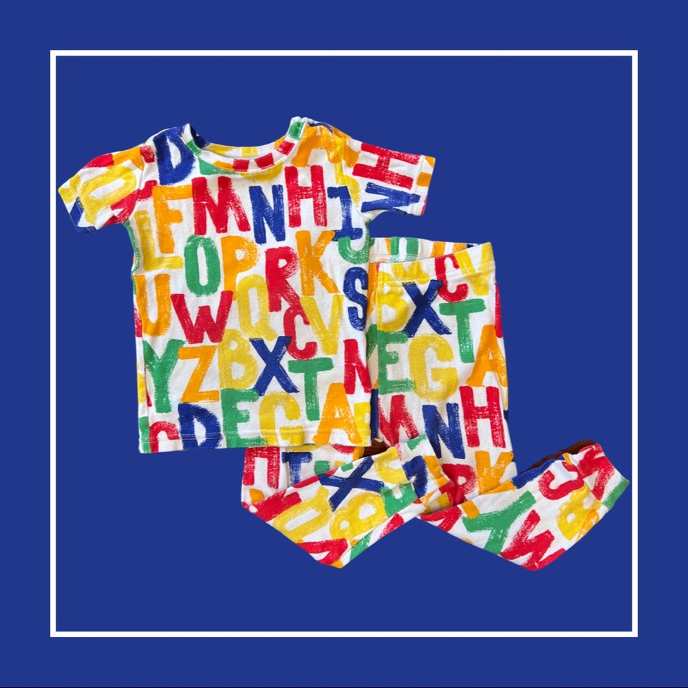 Gender Neutral Alphabet ABC Sesame Street Style Pajamas—2T